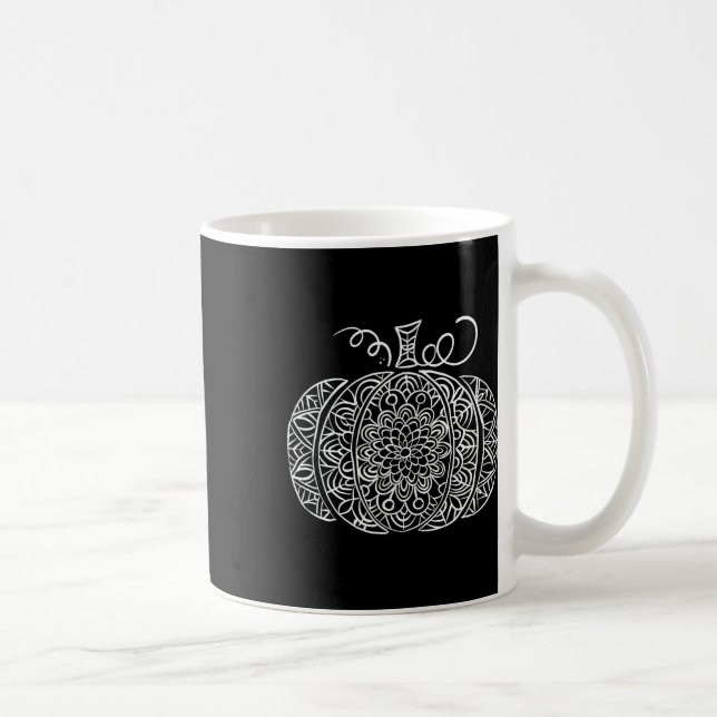 Fall Blommigt Pumpkin Graphic Kaffemugg (Höger)