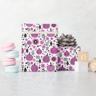 Fall Blommigt Pumpkin Wrapping Papper Presentpapper