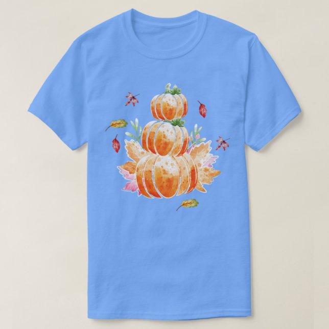 Fall Blommigt Pumpkins 1 T Shirt (Design framsida)