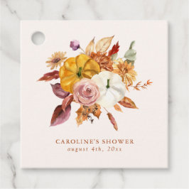 Fall Blommigt & Pumpkins Baby Shower Gåvor Etiketter