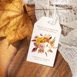 Fall Blommigt & Pumpkins Baby Shower Presentetikett
