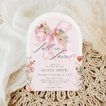 Fall Blommigt Rosa Bow Fall in Kärlek Baby Shower