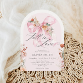 Fall Blommigt Rosa Bow Fall in Kärlek Baby Shower Inbjudningar