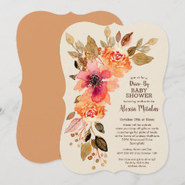 Fall Blommigt Swag DRIVE BY-inbjudningar till baby