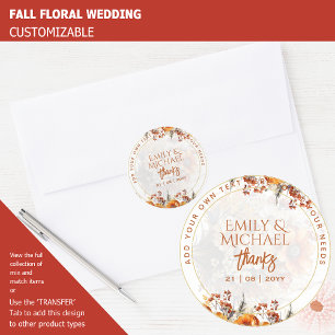 FALL BLOMMIGT TACK FAVOR GIFT ENVELOPE ANPASSNINGS RUNT KLISTERMÄRKE