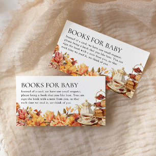 Fall Blommigt Tea Party Baby Shower Bokar för Baby Tilläggskort
