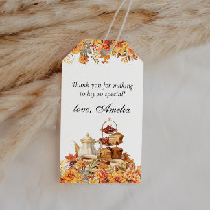 Fall Blommigt Tea Party Tack Favor Presentetikett
