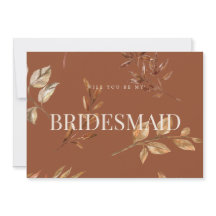Fall Blommigt Terracotta Bridesmaid Frieri kort