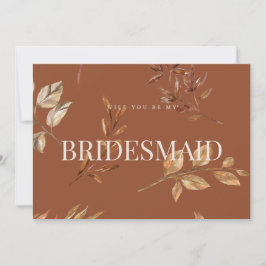 Fall Blommigt Terracotta Bridesmaid Frieri kort