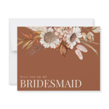 Fall Blommigt Terracotta Bridesmaid Frieri kort