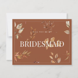 Fall Blommigt Terracotta Bridesmaid Frieri kort