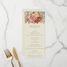 Fall Blommigt Thanksgiving - platt 4 kurser Meny