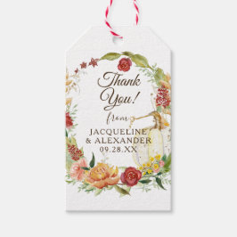 Fall Blommigt Utandning Vit Pumpkin Möhippa Gif Presentetikett