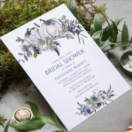 Fall Blommigt Watercolor Pumpkin-Möhippa Inbjudningar