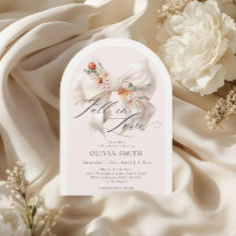 Fall Blommigt White Bow Fall in Kärlek Baby Shower