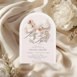 Fall Blommigt White Bow Fall in Kärlek Baby Shower Inbjudningar