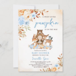 Fall Blommigt Woodland Baby Shower Inbjudningar