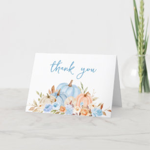 Fall Blue Pumpkin Baby Shower Tack Kort