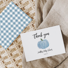 Fall Blue Pumpkin Baby Shower - tack vare dina kor Kort