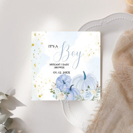Fall Blue Pumpkin Blommigt Boy Baby-dusch Pappersservett