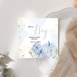 Fall Blue Pumpkin Blommigt Boy Baby-dusch Pappersservett