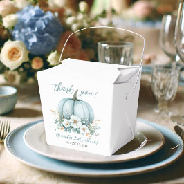 Fall Blue Pumpkin Blommigt Eucalyptus Baby Shower Presentaskar