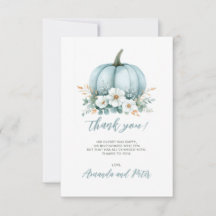 Fall Blue Pumpkin Blommigt Eucalyptus Baby Shower