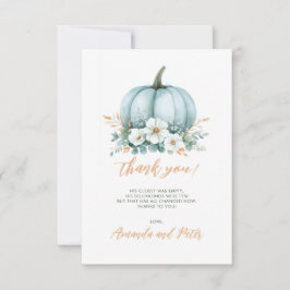 Fall Blue Pumpkin Blommigt Eucalyptus Baby Shower Tack Kort