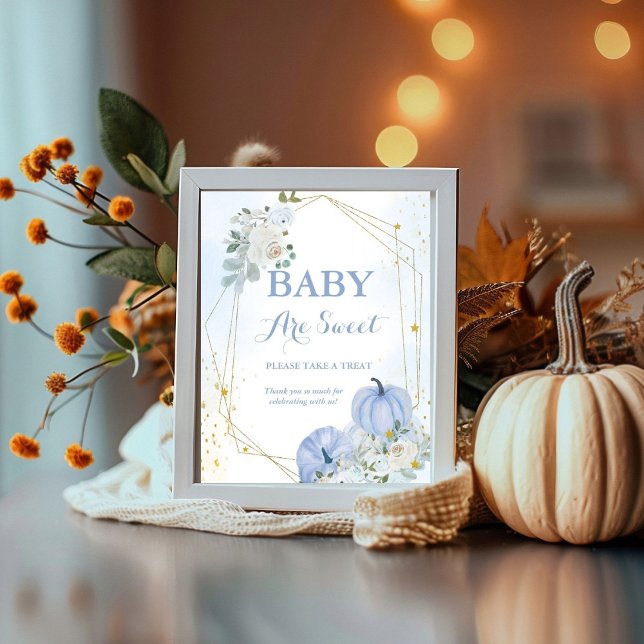 Fall Blue Pumpkin Boy-babydusch Favorittecken Poster (Skapare uppladdad)