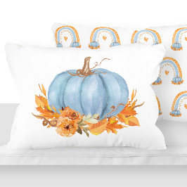 Fall Blue Pumpkin och Rainbows Accent Pillow Prydnadskudde