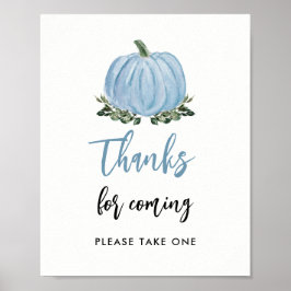 Fall Blue Pumpkin tack för att du kom med favorits Poster