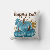 Fall Blue Pumpkins White Dekorativ kudde