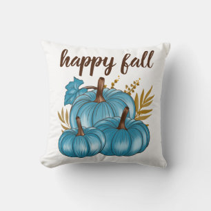 Fall Blue Pumpkins White Dekorativ kudde