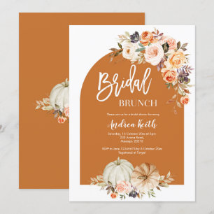 Fall Boho Arch-pumpkin brände orange möhippa brunc Inbjudningar