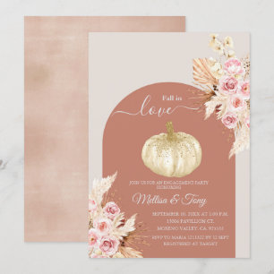 Fall Boho Arch Pumpkin Falling i kärlek Inbjudningar