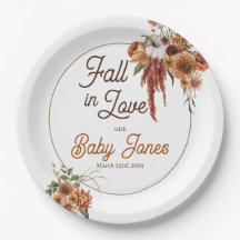 Fall Boho Baby Shower Papprare Tallrikar