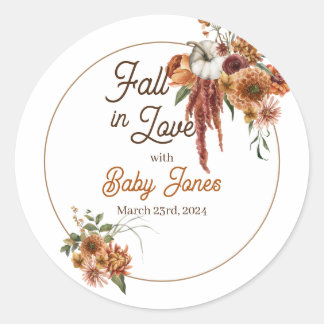 Fall Boho Baby Shower Stickers Runt Klistermärke