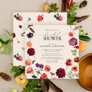 Fall Boho Blommigt Garden Terracotta Möhippa Inbjudningar
