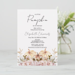 Fall Boho Blommigt Little Pumpkin Baby Shower Inbjudningar