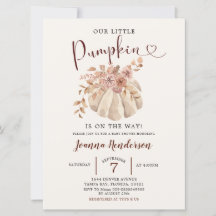 Fall Boho Blommigt Vita Pumpkin är på väg mot Baby