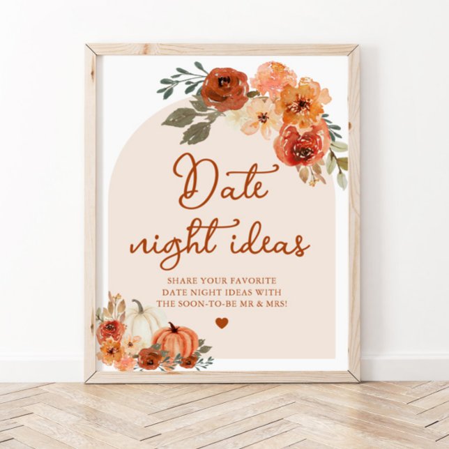 Fall Boho Burnt Orange Pumpkin Date Night Ideas Poster (Skapare uppladdad)