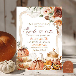 Fall Boho Coquette Pumpkin Tea Party Möhippa Inbjudningar