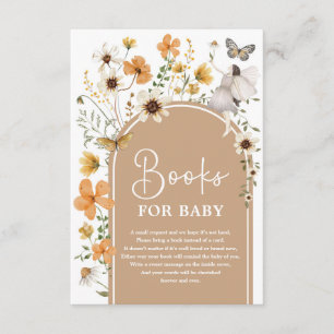 Fall Boho Fairy Wildbloms Bokar for Baby Shower Tilläggskort