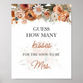 Fall Boho gissar hur många Kisses Möhippa-spel Poster