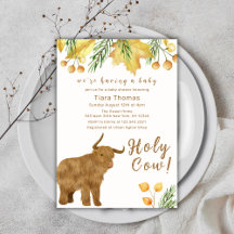 Fall Boho Heliga Kow Highland Cow Baby Shower