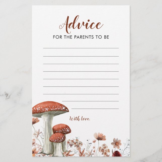 Fall Boho Mushroom Blommigt Baby Shower Adapter Ca (Framsida)