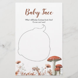 Fall Boho Mushroom Blommigt Baby Shower Baby Ansik