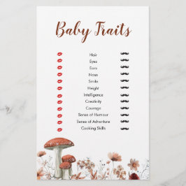 Fall Boho Mushroom Blommigt Baby Traits Games