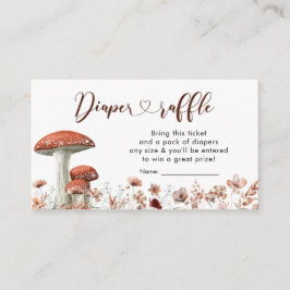 Fall Boho Mushroom Blommigt Diaper Raffle Card Tilläggskort