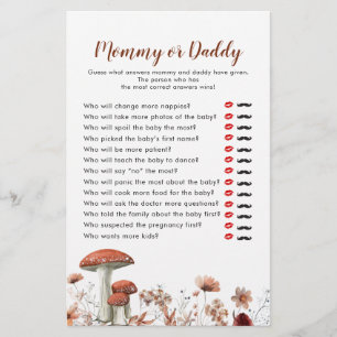 Fall Boho Mushroom Blommigt Mamma eller Pappa Game